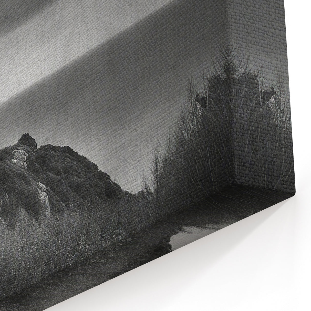 Moody Coastal Lighthouse - Dramatic Black and White Wall Art Decor