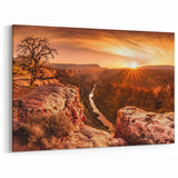 Golden Canyon Cliffs Wall Art – Sunset Cliff Canvas for Home Decor