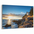 Sunset Lighthouse Cliffs – Serene Coastal Cliff Canvas Art for Home