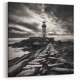 Majestic Coastal Lighthouse Art - Nautical Scenic Canvas Print Decor