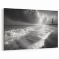 Serene Coastal Lighthouse Art - Nautical Beach Canvas Print Decor