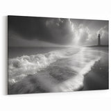 Serene Coastal Lighthouse Art - Nautical Beach Canvas Print Decor