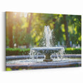 Sun-Kissed Fountain Bliss - Radiant Outdoor Fountain Wall Art Print
