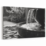 Modern Black & White Fountain - Elegant Monochrome Wall Art Print