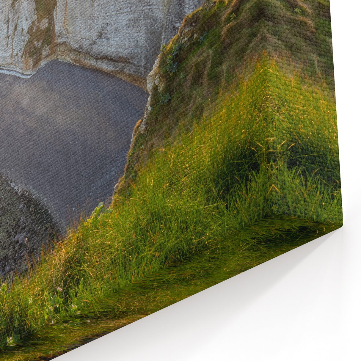 Golden Coastal Cliffs – Sunrise Cliff Canvas Art for Home Decor