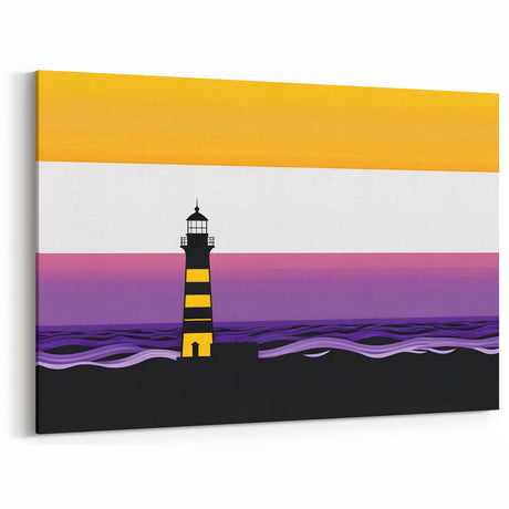 Modern Lighthouse Art - Bold Abstract Coastal Canvas Print Decor