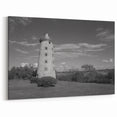 Historic Stone Lighthouse Art - Timeless Coastal Canvas Print Decor
