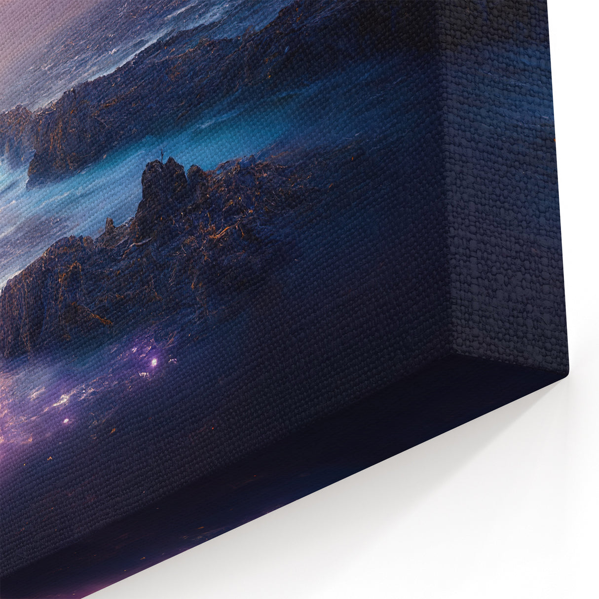 Mystical Night Lighthouse Art - Enigmatic Coastal Canvas Print Decor