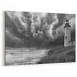 Stormy Lighthouse Art - Dramatic Coastal Canvas Print Decor