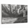 Stormy Lighthouse Art - Dramatic Coastal Canvas Print Decor