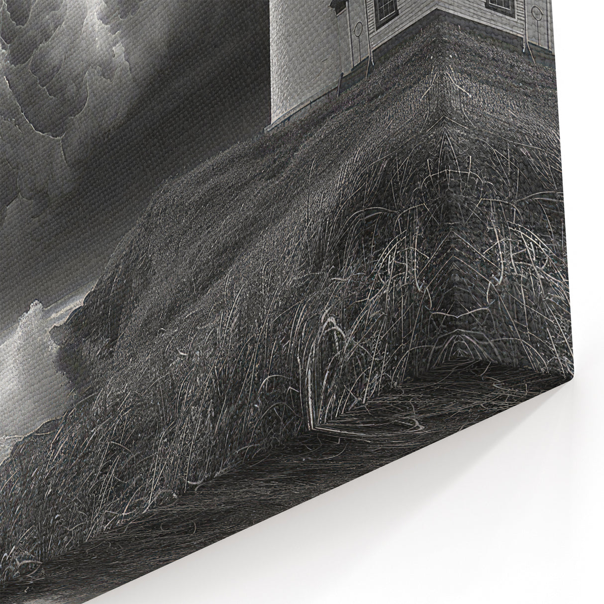 Stormy Lighthouse Art - Dramatic Coastal Canvas Print Decor