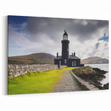 Charming Black Lighthouse Art - Scenic Coastal Canvas Print Decor