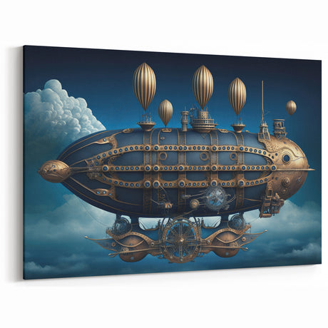 Intricate Steampunk Airship Print | Vintage Dirigible Wall Art Decor
