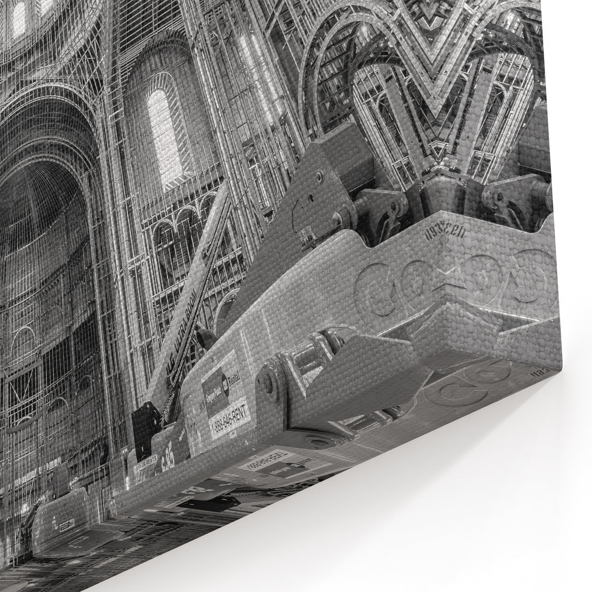 Monochrome Museum Architecture - Industrial Canvas & Framed Art Print