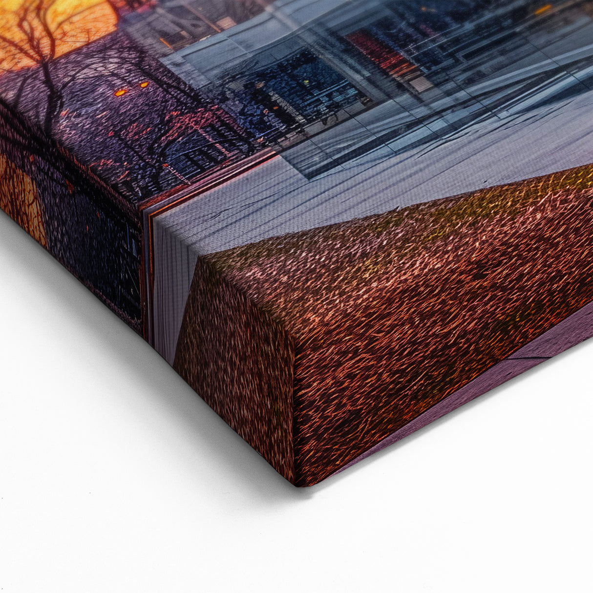 Stunning Museum Architecture Art - Sunset Blaze Canvas Print
