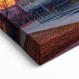 Stunning Museum Architecture Art - Sunset Blaze Canvas Print