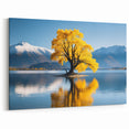 Golden Tree on Lake - Scenic Landscape Wall Art & Tree Canvas Prints