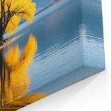Golden Tree on Lake - Scenic Landscape Wall Art & Tree Canvas Prints