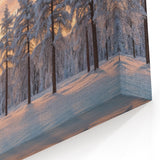 Snowy Forest Sunrise - Tree Wall Art & Winter Wonderland Canvas Prints