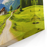 Rustic Farmhouse Decor - Countryside Art of Mountain Village Scenery