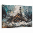Abstract Stormy Lighthouse Art - Dramatic Coastal Canvas Print Decor