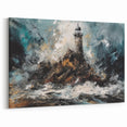 Abstract Stormy Lighthouse Art - Dramatic Coastal Canvas Print Decor