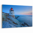 Twilight Coastal Lighthouse Art - Tranquil Evening Canvas Print