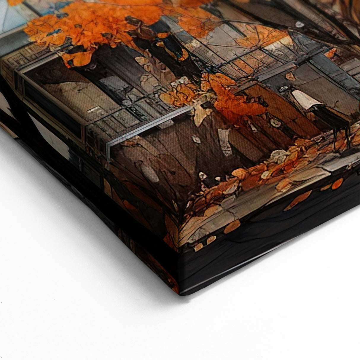 Urban Autumn Street Wall Art - Victorian Houses Canvas Print
