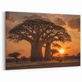 Baobab Sunset Tree Wall Art - Majestic Landscape Canvas Prints - Nature Decor