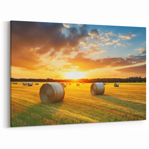 Scenic Countryside Prints - Rustic Farmhouse Decor with Sunset Glow