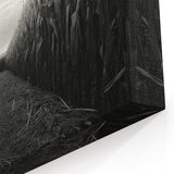 Rural Landscape Canvas - Moody Cornfield Scene in Black and White