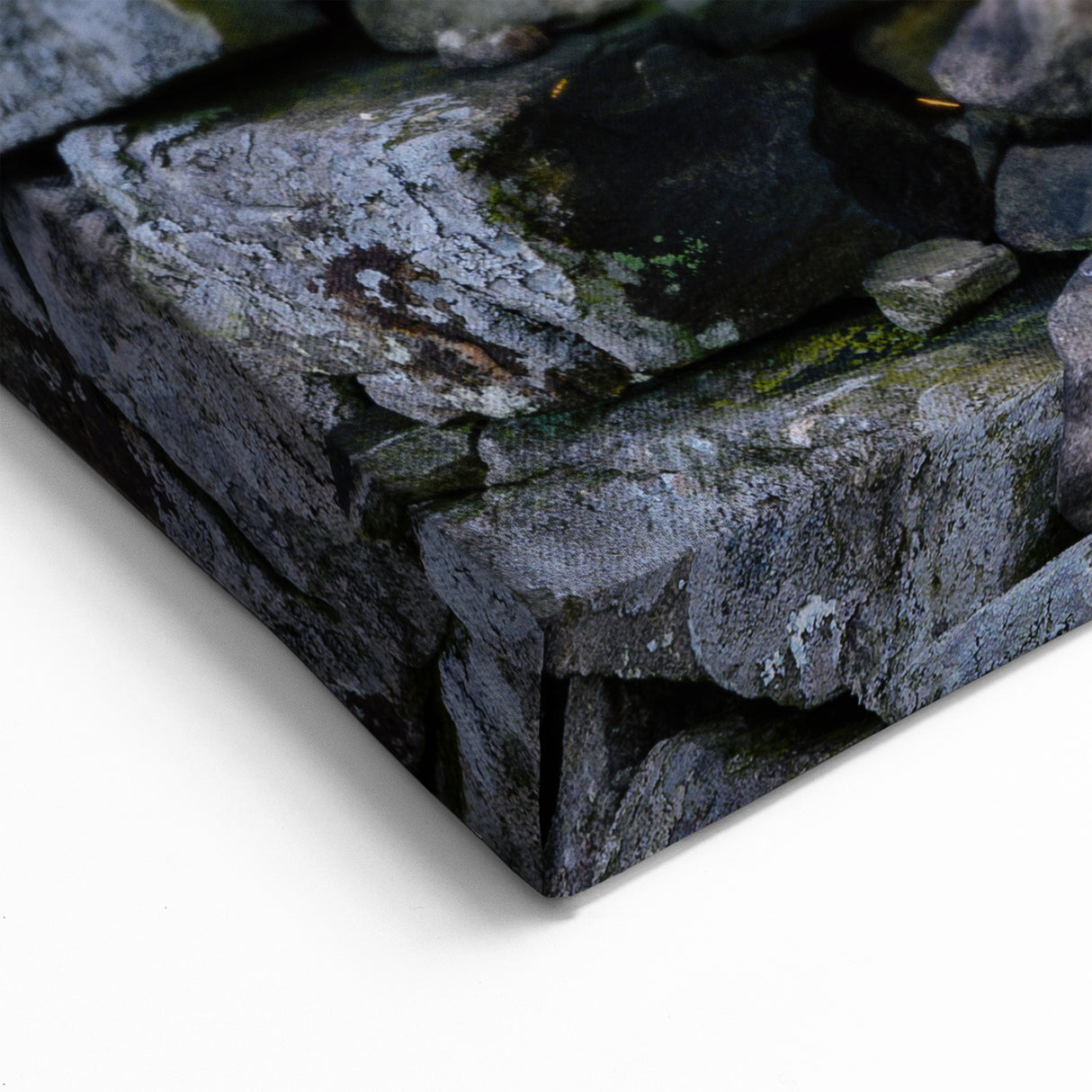 Countryside Wall Art - Scenic Stone Wall and Rolling Fields Canvas