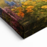 Rustic Cottage Wall Art - Vibrant Flower Garden in Countryside Canvas