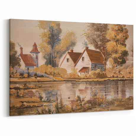 Charming Countryside Wall Art - Rustic Farmhouse Scenic Landscape Print