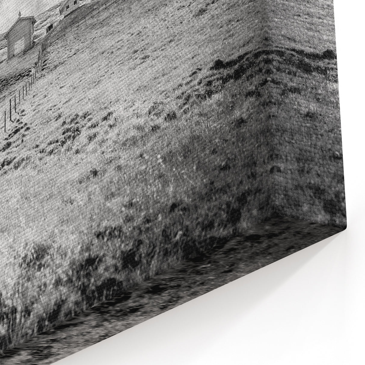 Dramatic Black & White Countryside Wall Art - Rustic Landscape Print