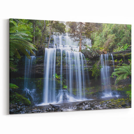 Lush Rainforest Waterfall Art - Tropical Jungle Canvas Print - Nature Decor