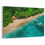Tropical Rainforest Beach Art - Coastal Jungle Canvas Print - Ocean Decor
