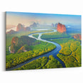 Aerial Rainforest River Art - Serene Jungle Landscape Print - Nature Decor