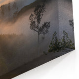 Misty Rainforest Sunrise Art - Serene Jungle Landscape Print - Nature Decor