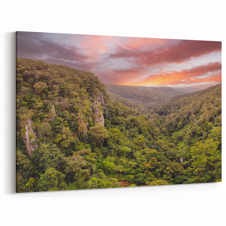 Rainforest Sunset Art - Vibrant Jungle Landscape Print - Nature Decor