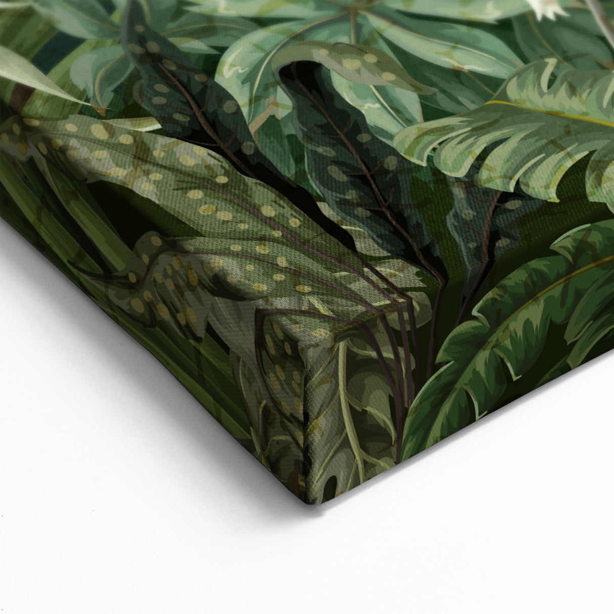 Serene Rainforest Illustration Art - Tranquil Jungle Canvas Print - Nature Decor
