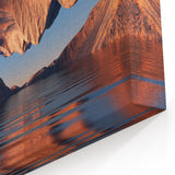 Surreal Mountain Seascape Wall Art - Unique Coastal Sunset Canvas