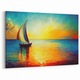 Vibrant Sailing Sunset Wall Art - Colorful Ocean Canvas Print