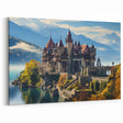 Majestic Mountain Castle Art Print - Scenic Architectural Wall Decor