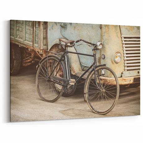 Retro Bicycle & Truck Art - Vintage Cycling-Themed Wall Decor