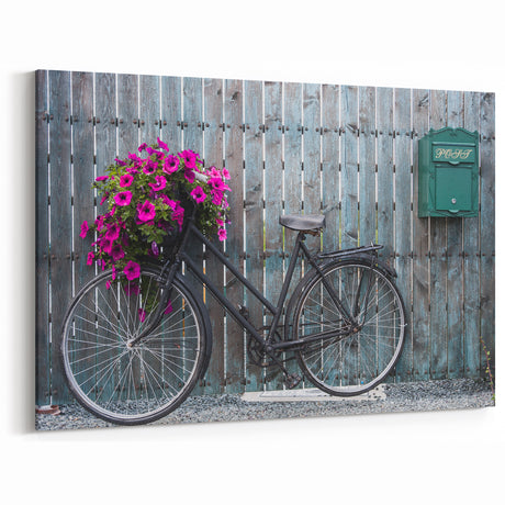 Floral Bicycle Art Print - Charming Cycling-Themed Wall Decor