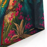 Tropical Parrot Art - Vibrant Rainforest Canvas Print - Nature Decor