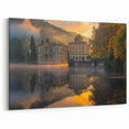 Serene Lakeside Palace Art Print | Elegant Historic Architecture Decor