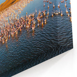 Vibrant Flamingos in Desert Oasis - Colorful Wildlife Wall Art