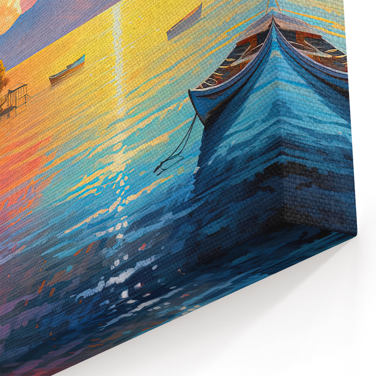 Colorful Tropical Sunset Village - Vibrant Coastal Wall Art